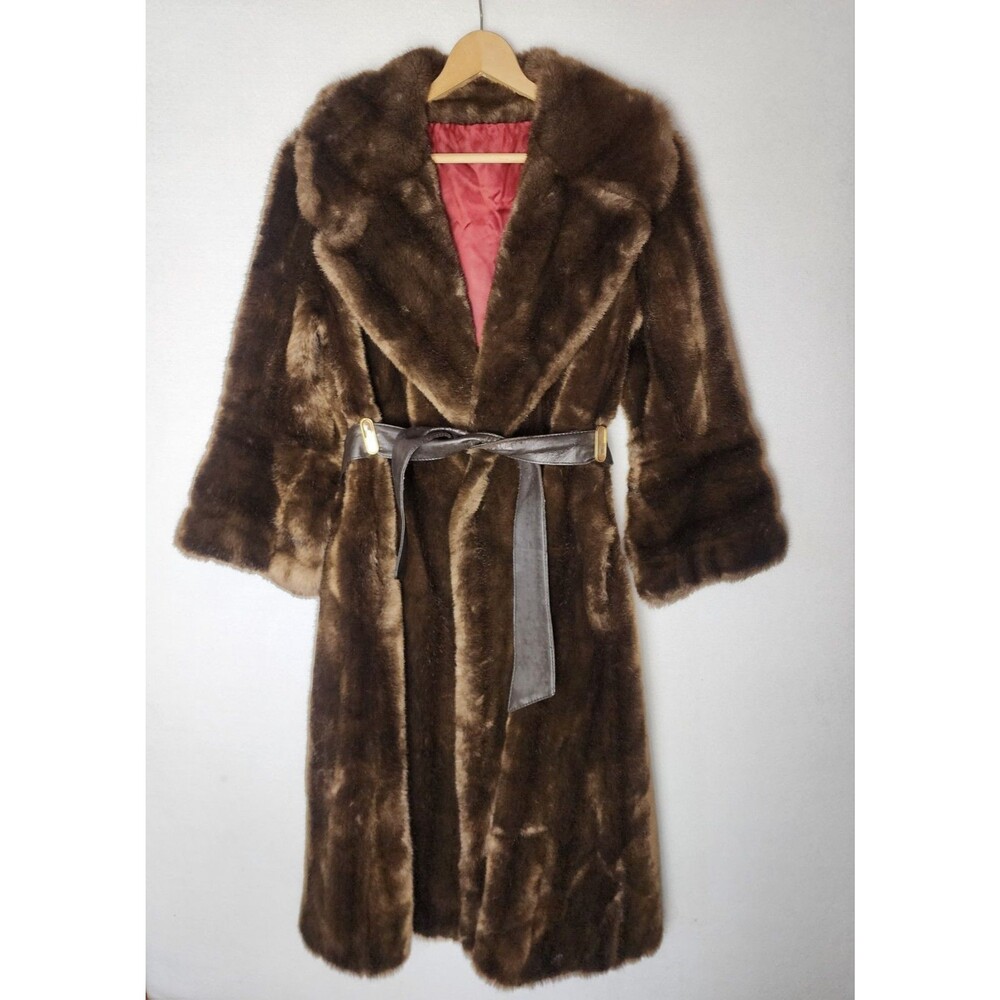 Vintage Tissavel France Faux Fur Mink Coat Jacket by Sycamore Womens Medium
